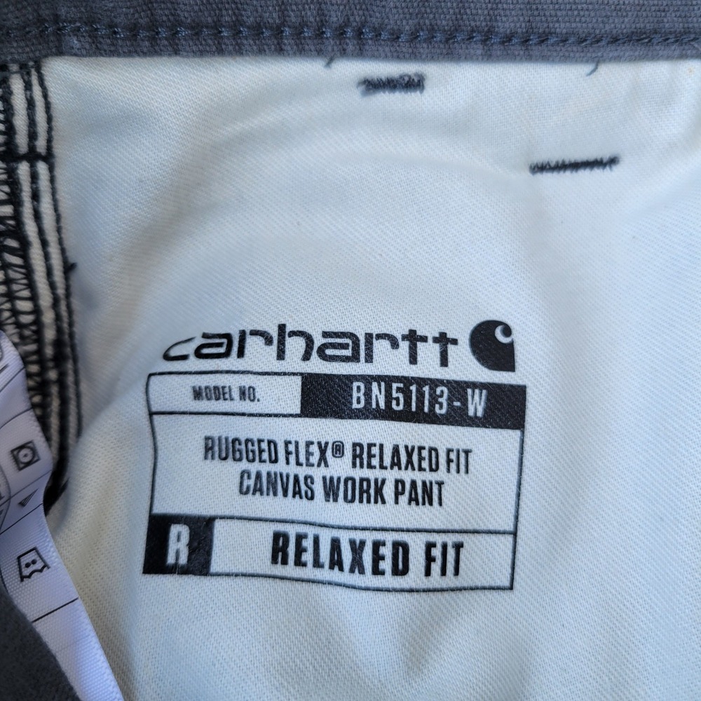 Carhartt Rugged Flex Relaxed Fit Canvas Work Pants Gray Sz 6 Reg Utility Outdoor - Picture 6 of 12